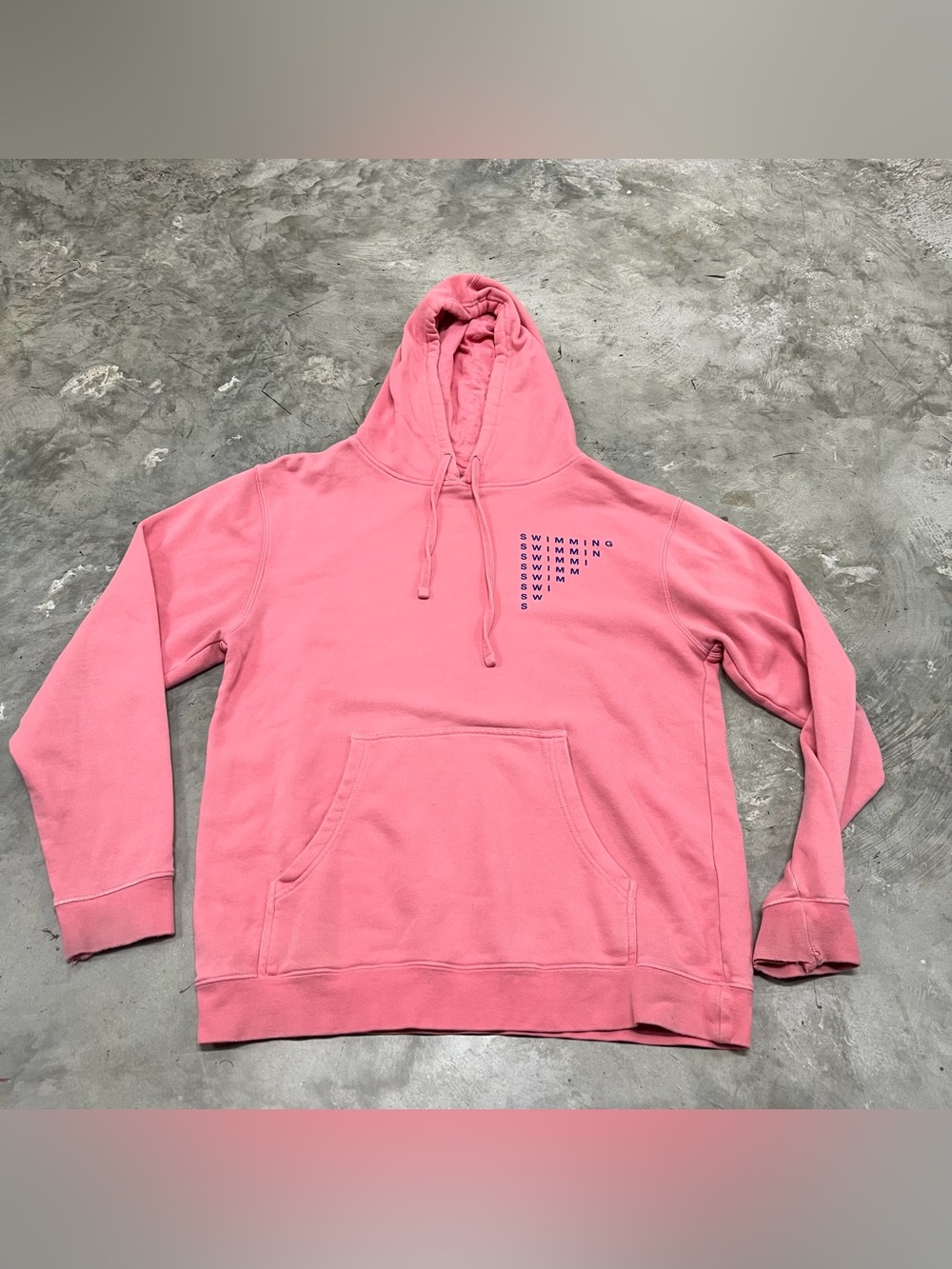 Mac Miller Swimming Hoodie Pink Wave Pullover Size Medium